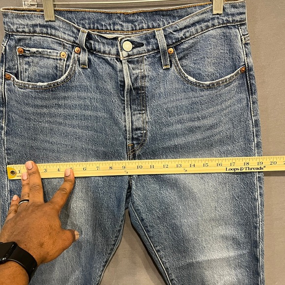 Levi's 501 S Skinny Jeans Womens 29x28 Blue Medium Wash High Rise Button Fly - Picture 4 of 14